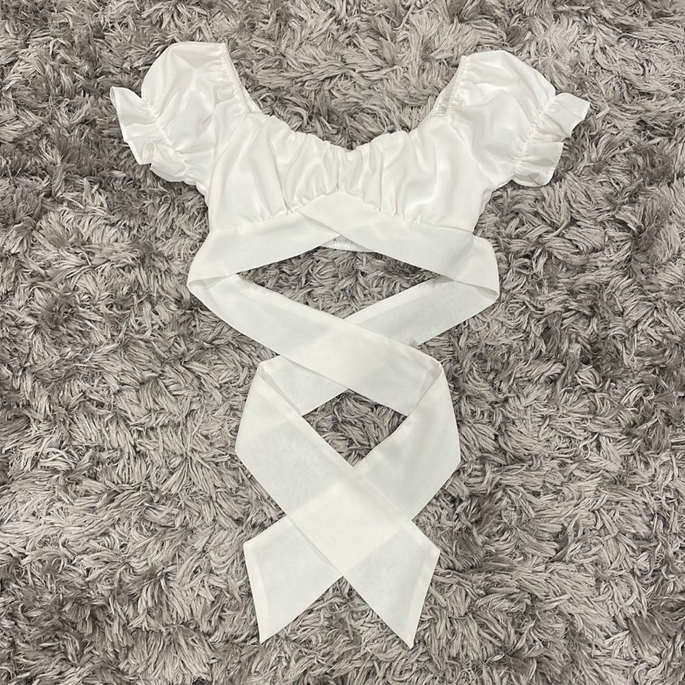 white crop top